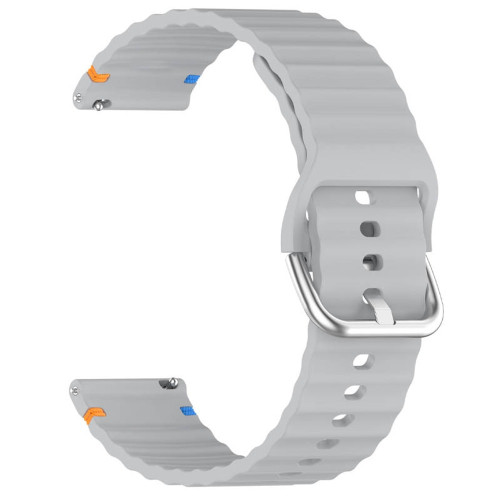 Ремінець універсальний 22 мм Silicone Wavy для Amazfit, Samsung, Huawei (Light Gray)