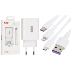 Сетевое зарядное устройство XO L36 USB-A (18W · 3A) с кабелем USB-A – Lightning (White)