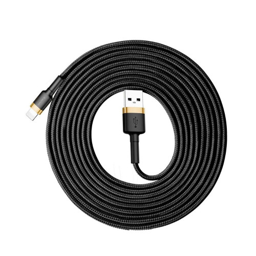 Кабель Baseus Cafule USB-A – Lightning (3 м · 18W · 2.1A) (CALKLF-RV1) (Black/Gold)