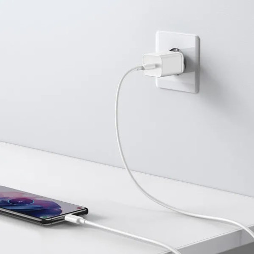 Сетевое зарядное устройство Baseus Super SI USB-C (25W · 3A) с кабелем Type-C – Type-C (TZCCSUP-L02) (White)