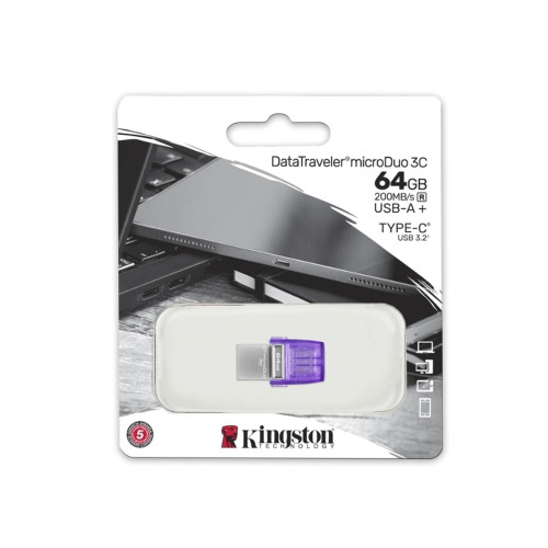 Флешка Kingston DT MicroDuo 3.0 G2 64GB USB 3.2 (Black)