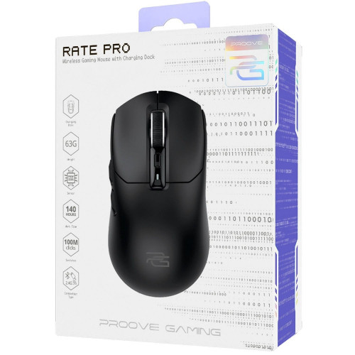 Мишка бездротова ігрова Proove Gaming Rate Pro with Charging Dock (Black)