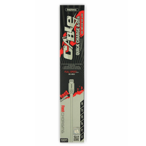 Кабель Remax RC-001i USB-A – Lightning (1 м · 12W · 2.4A) (White)