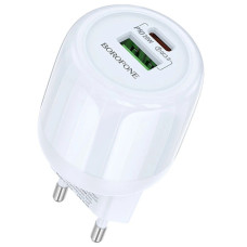 Сетевое зарядное устройство Borofone BA93A USB-A+USB-C (20W · 3A) (Blue)