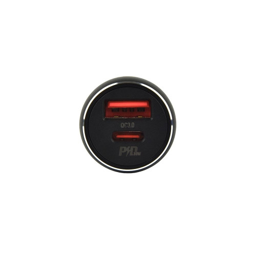 Автомобильное зарядное устройство Hoco NZ5 USB-A+USB-C (30W · 3A) с кабелем Type-C – Type-C (Black)