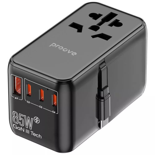 Сетевое зарядное устройство универсальный Proove Trip USB-A+3xUSB-C (85W · 3A) (Black)