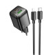 Сетевое зарядное устройство Hoco N53 USB-A+USB-C (30W · 3A) с кабелем Type-C – Lightning (Black)