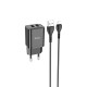 Сетевое зарядное устройство Hoco N25 2xUSB-A (10.5W · 2.1A) с кабелем USB-A – Lightning (Black)