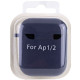 Чохол для AirPods 1/2 Silicone Case with Fibra (Midnight Blue)