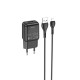 Сетевое зарядное устройство Hoco C96A USB-A (10.5W · 2.1A) с кабелем USB-A – Lightning (Black)