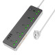 Сетевой фильтр Hoco AC13A на 5 розеток (17W · 4xUSB-A · 1.5 м) (Black)