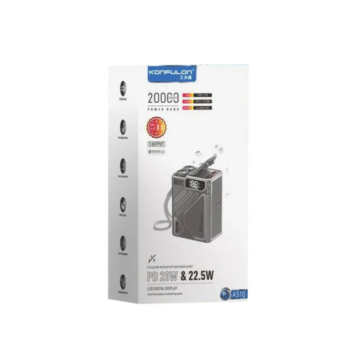 Повербанк Konfulon A51Q 22.5W (20000 mAh) (Gray)