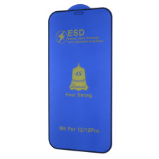 Защитное стекло 4S ESD Antistatic для Apple iPhone 12 Pro (Full Glue) (Black)