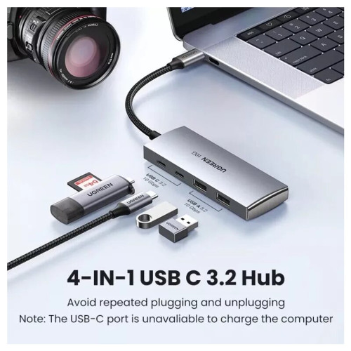 USB-хаб UGREEN CM480 Type-C (3xUSB 3.2 · 2xType-C) (Dark Gray)
