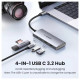 USB-хаб UGREEN CM480 Type-C (3xUSB 3.2 · 2xType-C) (Dark Gray)