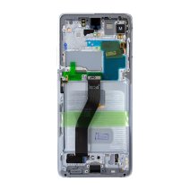 Дисплей для Samsung G998 Galaxy S21 Ultra с тачскрином в рамке (Silver) (Original)