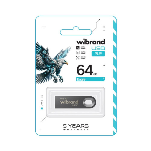Флешка Wibrand Eagle 64GB USB 3.2 Gen 1 (Gray)