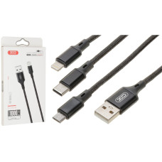 Кабель XO NB143 USB-A – Lightning (2 м · 10.5W · 2.1A) (Black)