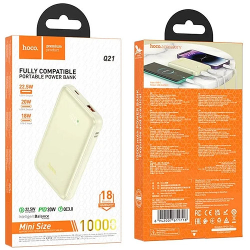 Повербанк Hoco Q21 22.5W PD 20W (10000 mAh) (White)