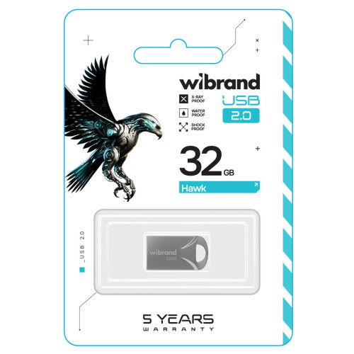 Флешка Wibrand Hawk 32GB USB 2.0 (Silver)