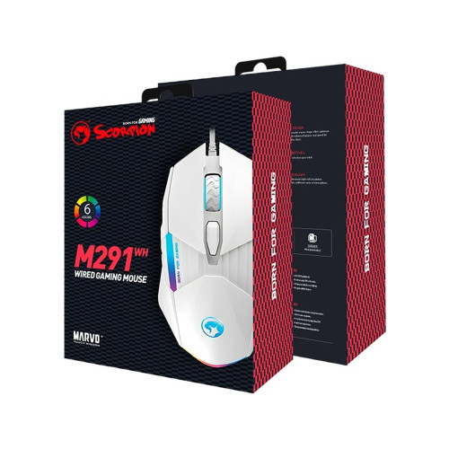 Мишка дротова ігрова Marvo M291 (White)