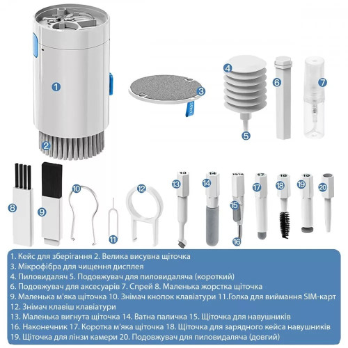 Набір для чищення Proove Mr. Cleaner 20 в 1 (White)