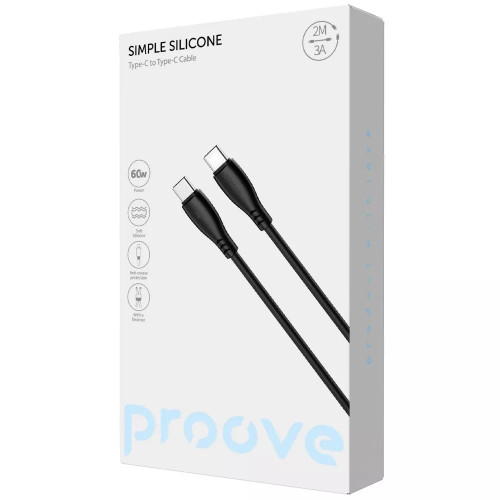 Кабель Proove Simple Silicone Type-C – Type-C (2 м · 60W · 3A) (White)