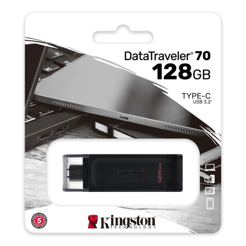 Флешка Kingston DT 70 128GB USB 3.2 Type-C (Black)