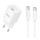 Сетевое зарядное устройство Hoco C146A USB-C (20W · 3A) с кабелем Type-C – Type-C (White)