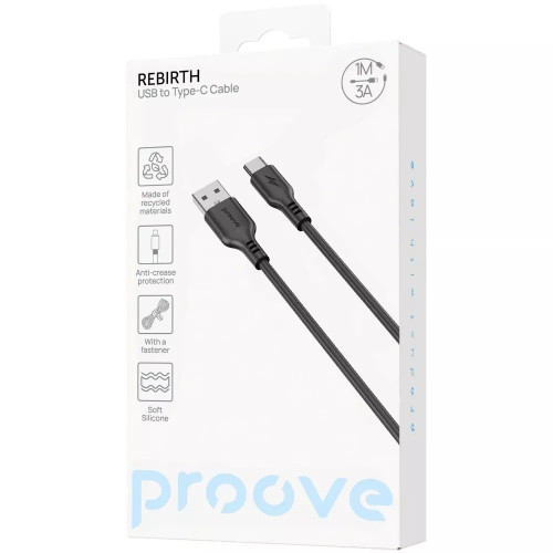 Кабель Proove Rebirth USB-A – Type-C (1 м · 12W · 2.4A) (White)