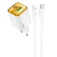 Мережевий зарядний пристрій Hoco N53 USB-A+USB-C (30W · 3A) з кабелем Type-C – Lightning (White)