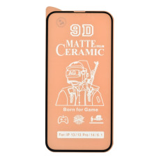 Защитная пленка Ceramic Matte для Apple iPhone 14 (Full Glue) (Black)