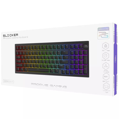 Клавіатура бездротова Proove Gaming Slicker з українською розкладкою (Black)