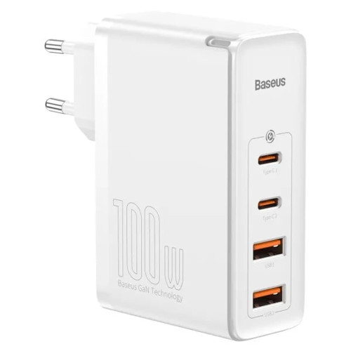 Сетевое зарядное устройство Baseus GaN5 Pro USB-A+2xUSB-C (140W · 5A) с кабелем Type-C – Type-C (CCGP100202) (White)