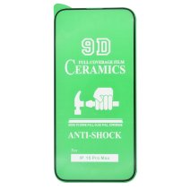 Защитная пленка Ceramic для Apple iPhone 15 Pro Max (Full Glue) (Black)