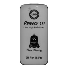 Защитное стекло 5S UHD Privacy 26° для Apple iPhone 16 Pro (Full Glue) (Black)