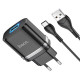 Сетевое зарядное устройство Hoco N1 USB-A (12W · 2.4A) с кабелем USB-A – Type-C (Black)