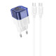 Сетевое зарядное устройство Hoco C125A USB-C (20W · 3A) с кабелем Type-C – Type-C (Transparent Blue)