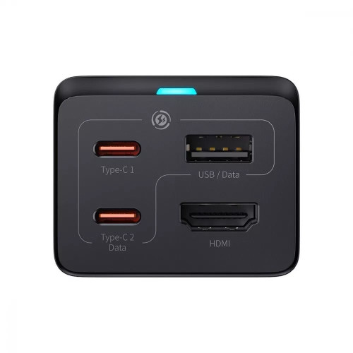 Сетевое зарядное устройство Baseus GaN5 Pro USB-A+2xUSB-C+HDMI (67W · 5A) с кабелем Type-C – Type-C 100W 5A (CCGP110201) (Black)