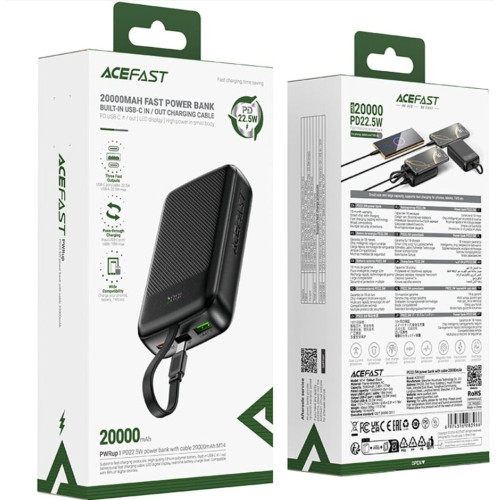 Повербанк Acefast M14 PD20W (20000 mAh) (Black)