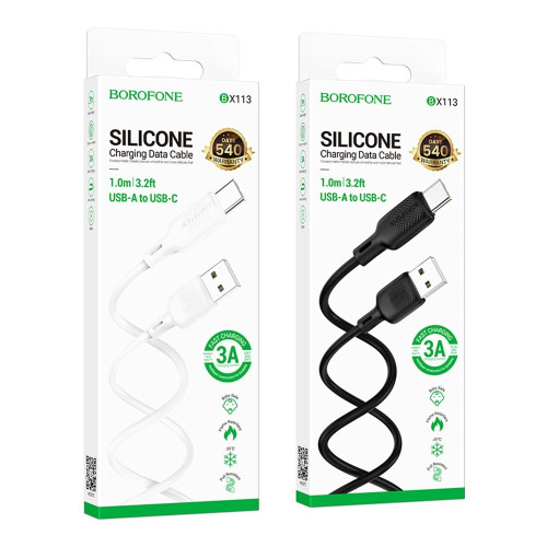 Кабель Borofone BX113 USB-A – Type-C (1 м · 15W · 3A) (Black)