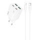 Сетевое зарядное устройство Hoco N56 2xUSBA+2xUSB-C (30W · 3A) с кабелем Type-C – Lightning (White)