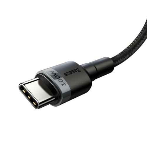 Кабель Baseus Cafule Type-C – Type-C PD+QC3.0 (2 м · 100W · 5A) (CATKLF-ALG1) (Black/Gray)
