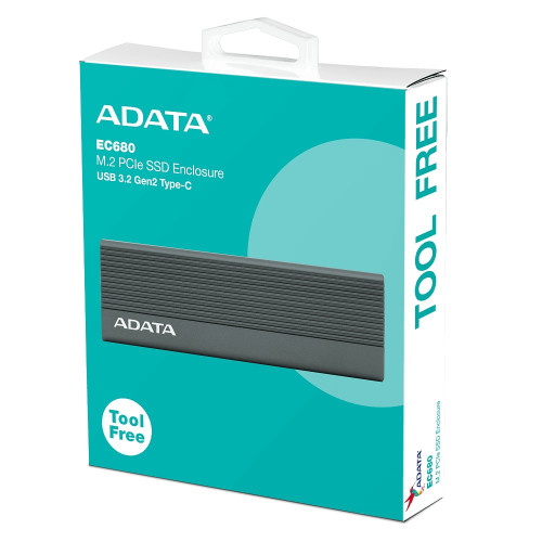 Внешний карман для SSD M.2 ADATA EC680 USB 3.2 Gen 2 Type-C gray