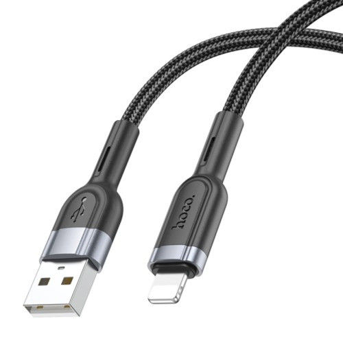 Кабель Hoco U117 USB-A – Lightning (1.2 м · 12W · 2.4A) (Black)