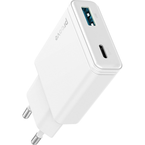 Сетевое зарядное устройство Proove Slender USB-A+USB-C (45W) (White)