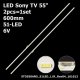 Бокова підсвітка для телевізора Sony 55″ STO550AN5 R2 (2 планки по 600 мм, 51 LED 4x1,5 мм, 6 В)
