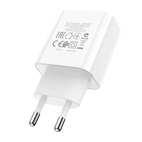 Мережевий зарядний пристрій Borofone BA57A USB-C (20W · 3A) (White)