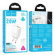 Сетевое зарядное устройство Hoco N61 USBA+USB-C (20W · 3A) с кабелем Type-C – Lightning (White)