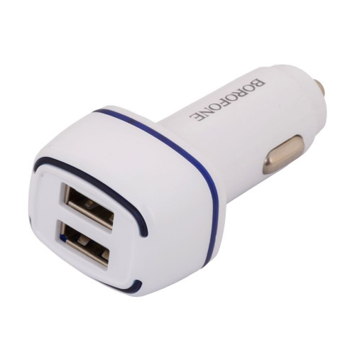 Автомобільний зарядний пристрій Borofone BZ14 2xUSB-A (12W · 2.4A) з кабелем USB-A – Micro-USB (White)